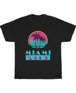 Miami Vice TV Series TV Show Beach Logo Men's Black T-Shirt