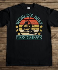 World's Best Boxing Dad T-shirt for Men, Vintage Funny Boxer Father's Day Gift Tshirt, Boxing Gloves Graphic Tee Shirt