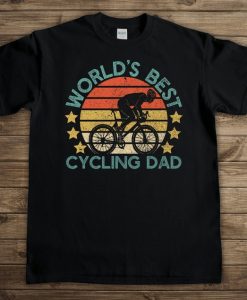 World's Best Cycling Dad T-shirt for Men, Vintage Funny Cyclist Father's Day Gift Tshirt