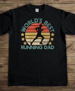 World's Best Running Dad T-shirt for Men, Funny Marathon Runner Father's Day Gift for Him, Run Lover Graphic Tee Shirt