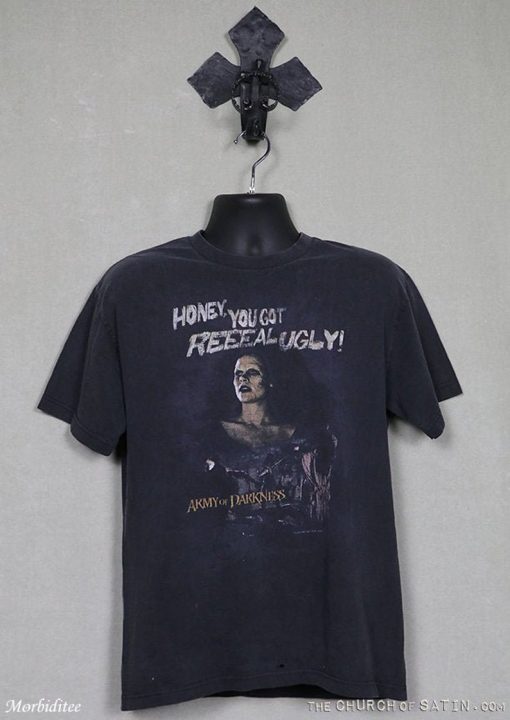 Army of Darkness horror movie T-shirt, Evil Dead, Sam Raimi, Bruce Campbell, faded black Living Return Walking