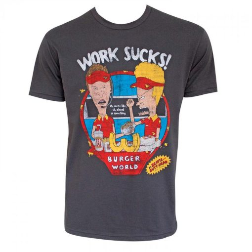 Beavis And Butthead Mens Work Sucks Funny, Tshirt