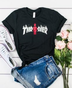 Thrasher X Girl On Fire t shirt