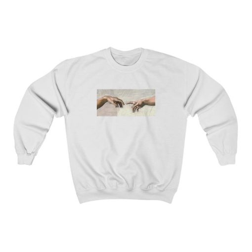 Creation of Adam - Sweatshirt - Aesthetic T-Shirt,Renaissance,Aesthetic,Aesthetic Clothing, Trending, Michelangelo