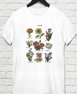 Vintage flowers T-shirt,Botanical t-shirt,Garden T-shirt