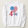 4th of July American USA Flag Heart Flag Fireworks Sweatshirt ZNF08