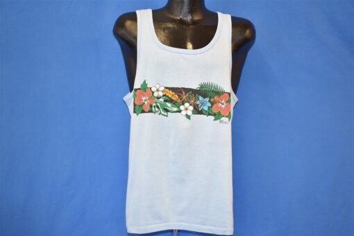 80s Hibiscus Flowers Tank Top