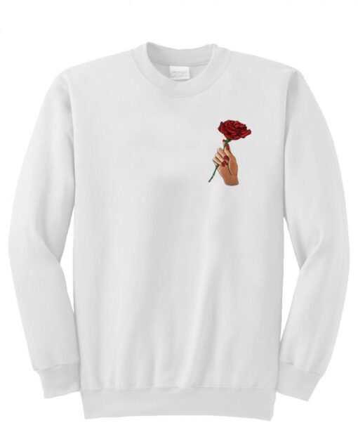 A-rose-flower-in-hand-Sweatshirt THD