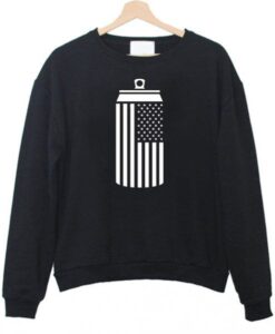 American Flag Beer Can Drinking Sweatshirt DAP