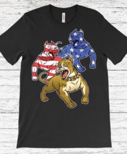 American Flag Pit Bull Dog T Shirt