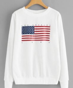 American Flag Print Sweatshirt ZNF08