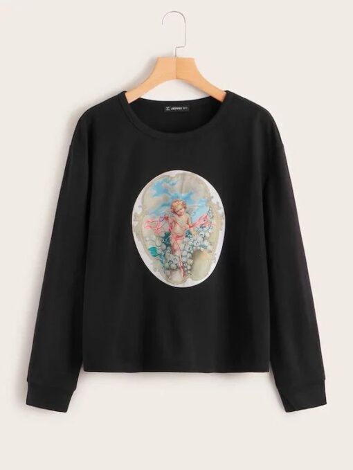 Angel Print Sweatshirt ZNF08