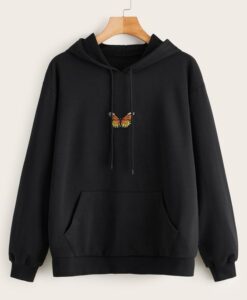 BUTTERFLY BLACK HOODIE AY