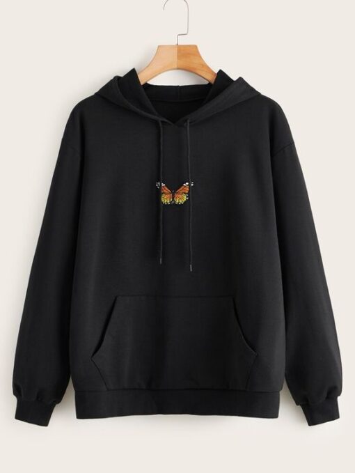 BUTTERFLY BLACK HOODIE AY