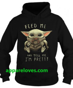 Baby Yoda eat frog feed me and tell me im pretty hoodie thd