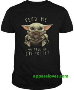 Baby Yoda eat frog feed me and tell me im pretty shirt thd