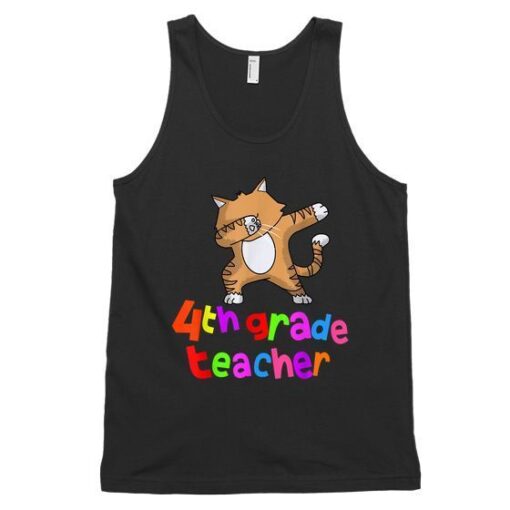 Back To School 4Th Grade Teacher Dabbing Cat Dab Unisex Tank Top ZNF08