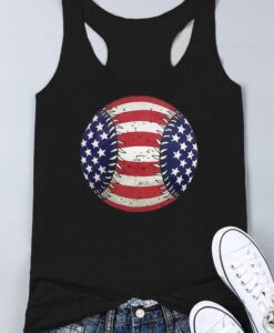 Baseball American Flag Tank ZNF08