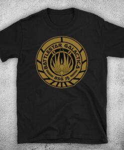 Battlestar Galactica BSG 75 Logo Space Battleship Spacecraft Sci Fi TV T shirt