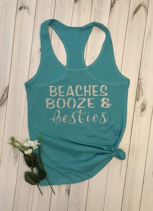 Beaches booze and besties tank ZNF08