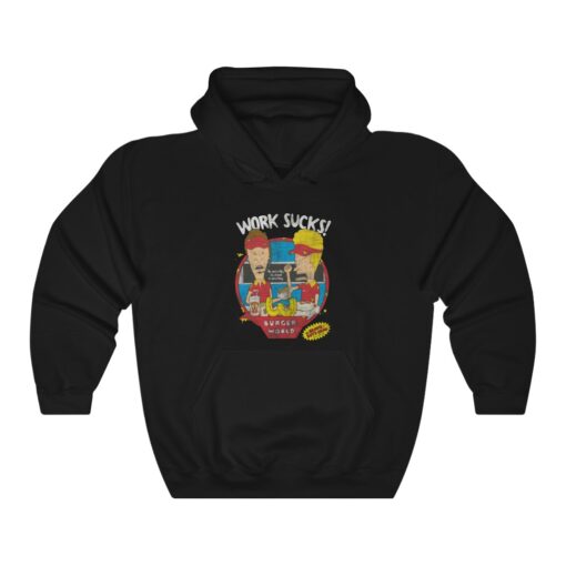 Beavis and Butt-Head Work Sucks Hoodie thd