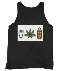 Beer Forty Marijuana Hemp Cannabis Lean Purple Drank 420 Gamer Chronic Man's Tank Top AY