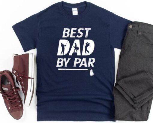 Best Dad By Par Golf Shirt Funny Fathers Day Gift Short-Sleeve