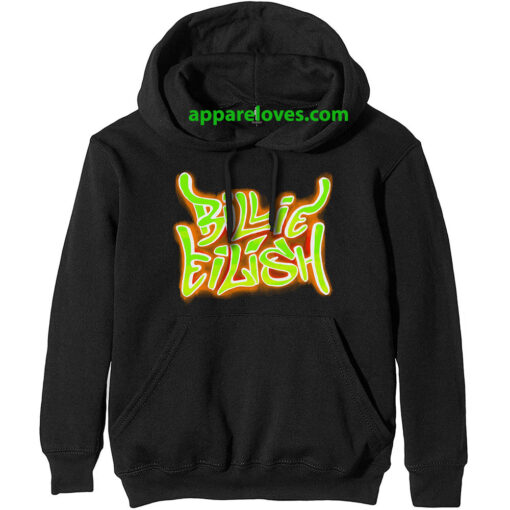 Billie Eilish Airbrush Flames HOODIE THD