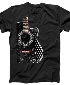 Black Acoustic Guitar Grunge T-Shirt ZNF08