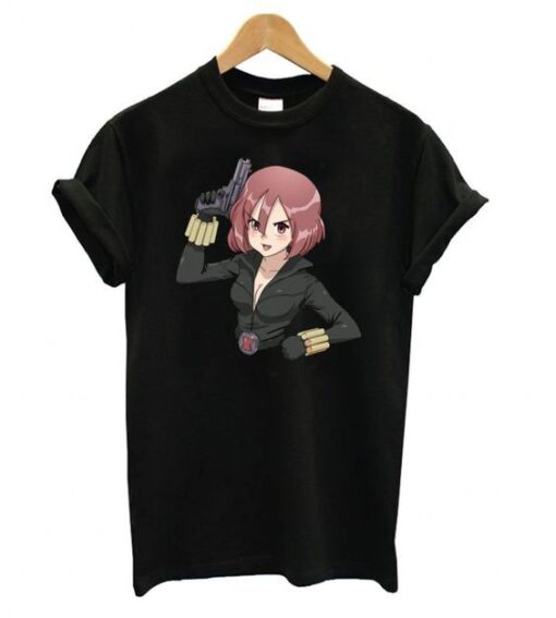 Black Widow Kawaii T shirt ZNF08