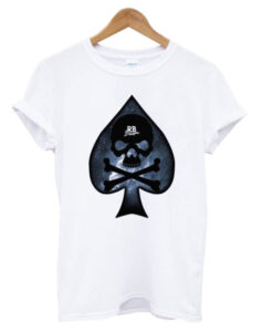 Blue Galaxy Spades Skull T Shirt