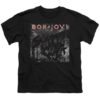 Bon Jovi Slippery When Wet Cover Kid's Black T-Shirts DAP