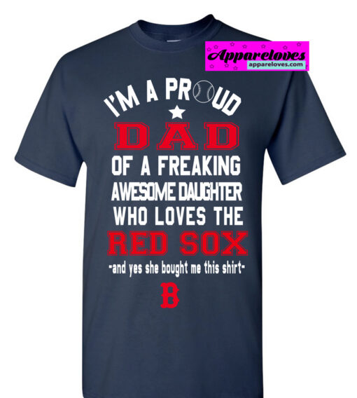 Boston Red Sox Dad Daughter T-Shirt THD