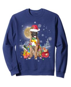 Boxer Christmas Santa Tee Funny Dog Lover Xmas Gift Sweatshirt ZNF08