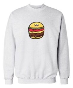 Burger Grey white Sweatshirt