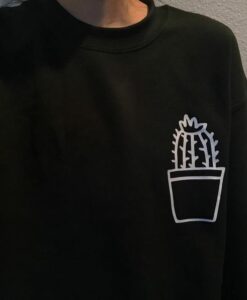 Cactus pot dark green sweatshirt