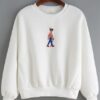 Cartoon Embroidered Loose White Sweatshirt DAP