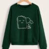 Cartoon & Letter Print Sweatshirt DAP