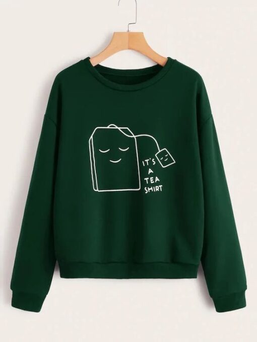 Cartoon & Letter Print Sweatshirt DAP