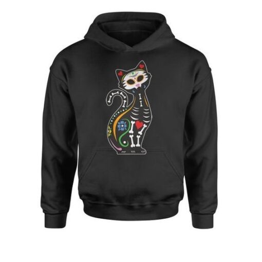 Cat Design Skeleton Hoodie ZNF08