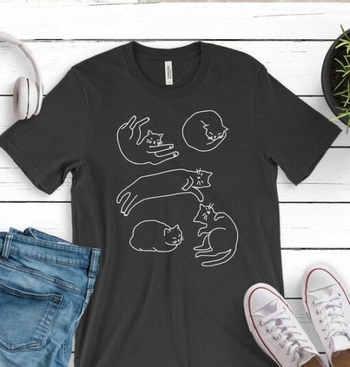 Cat line art Unisex T-Shirt DAP