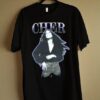 Cher Purple Outline Vintage Pic Black T Shirt ZNF08