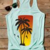 Coconut Tree Sunrise Tank ZNF08