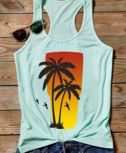 Coconut Tree Sunrise Tank ZNF08