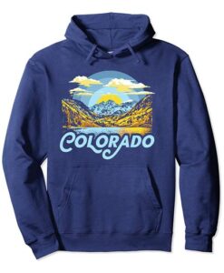 Colorado Maroon Bells Retro Mountains Pullover Hoodie ZNF08