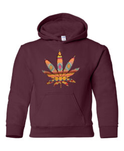 Colorful Weed Maroon Hoodie