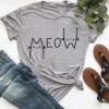 Creative Street Letter MEOW Cat TSHIRT ZNF08