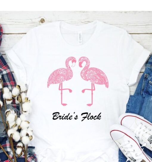 Custom Flamingo Bride's Flock Shirt ZNF08