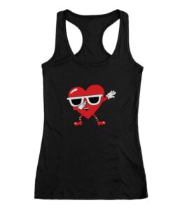 Dabbing Heart Valentine's Day Love Dab Racerback Tank Top ZNF08