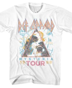 Def Leppard Hysteria 88' White Adult T-Shirt